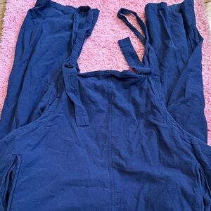 Women's Blue Linen Overalls